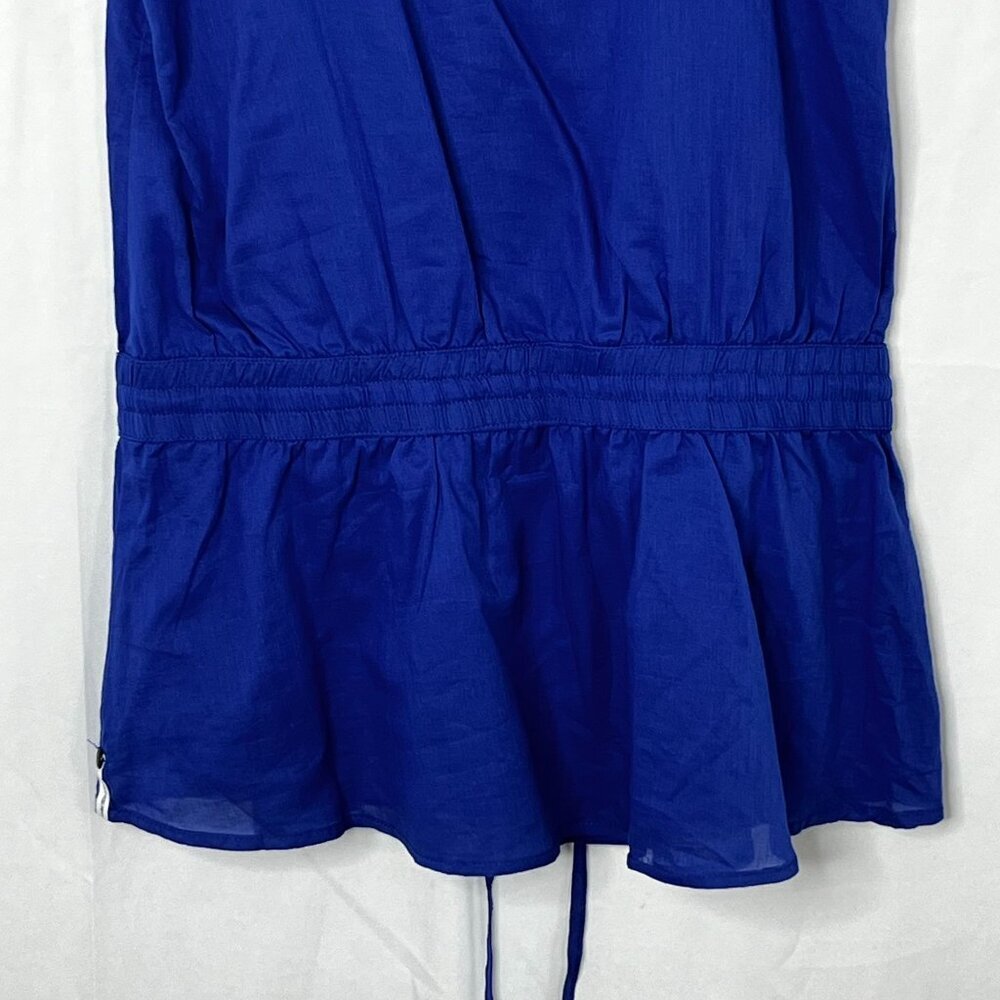 One X One Teaspoon Sleeveless Cinch Waist Tunic 100% Cotton Blue‎ Size Medium - Picture 6 of 9
